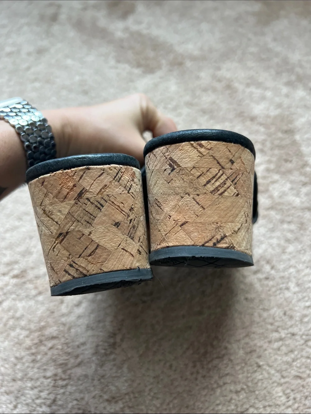 Donald J. Pliner Savee Leather with Cork Wedge Slide Sandals